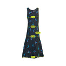 Vintage Black Floral Sleeveless Maxi Dress