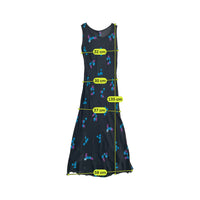 Vintage Black Floral Sleeveless Maxi Dress