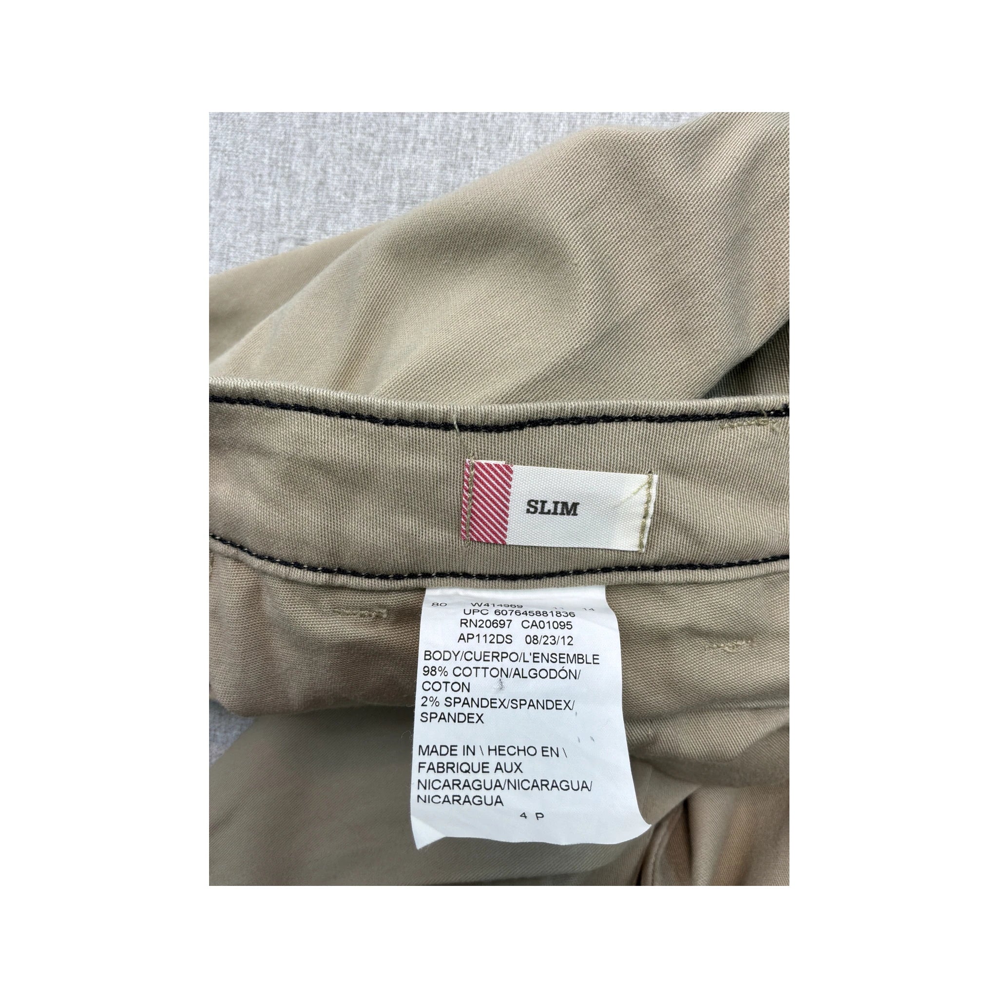 Dickies Mid-Rise Slim Fit Bootcut Cotton Blend Twill Khaki Work Pants