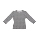 Sasch Black White Optical Check Stretch Blouse (repriced)