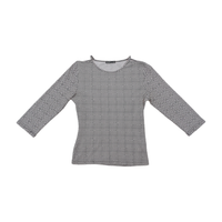 Sasch Black White Optical Check Stretch Blouse (repriced)