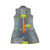 Phard Vintage Sleeveless Zip-Front Cotton Denim Mini Dress