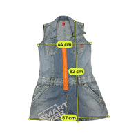 Phard Vintage Sleeveless Zip-Front Cotton Denim Mini Dress