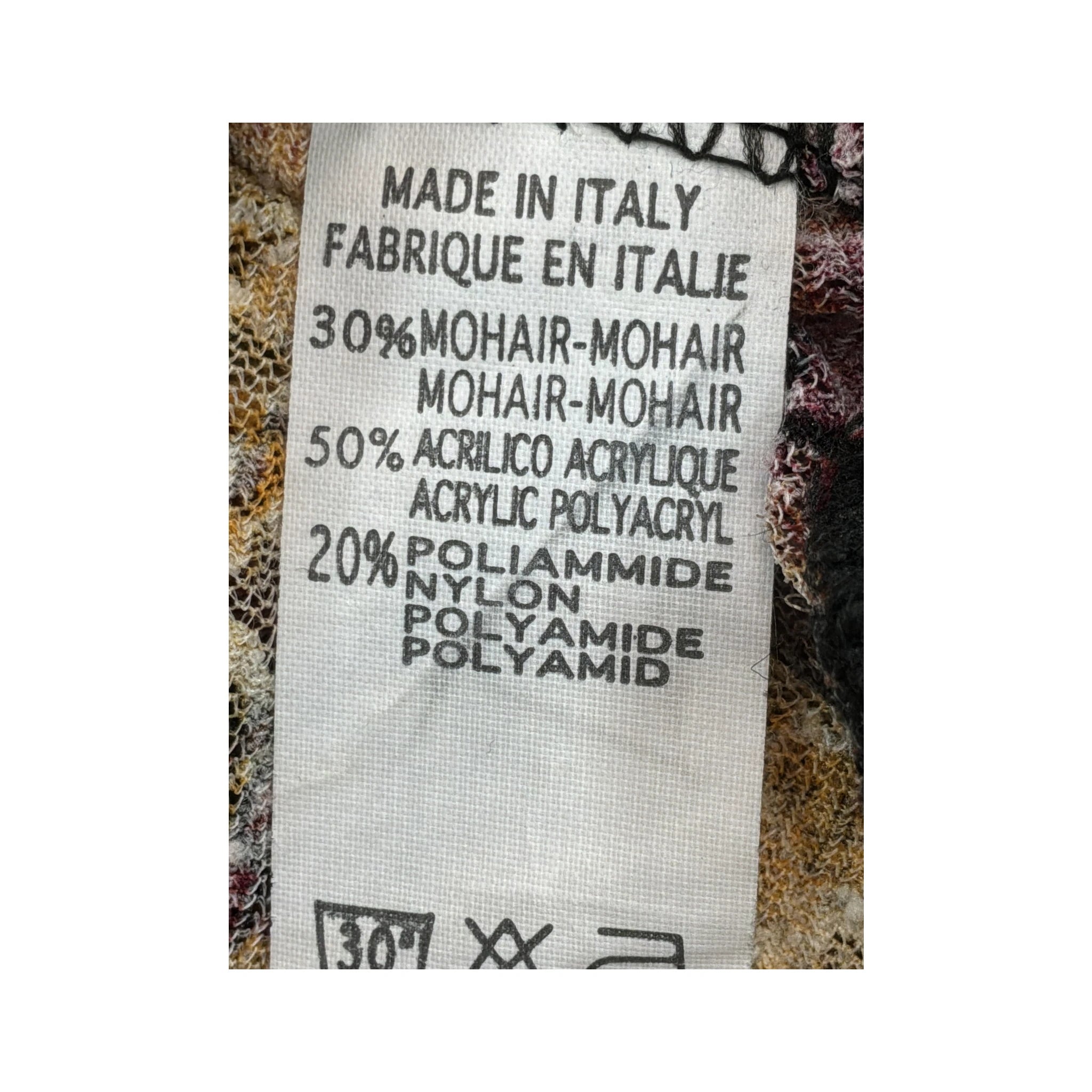 Blusa de malha vintage floral em Mistura de Mohair com Acabamento em renda