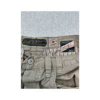 Junks Beige Cotton Cargo Shorts with Logo Patch Details
