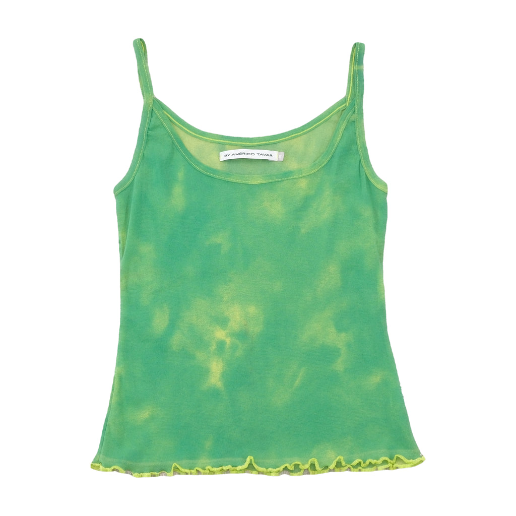 Américo Tavar Tie Dye Lettuce Hem Tank Top