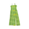 Americo Tavar Green Zebra Print Mesh Maxi Dress