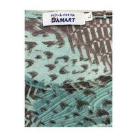 Damart Turquoise Abstract Animal-Print Mesh Short-Sleeve Top