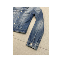 Diesel Distressed Light Wash Button-Up Denim Jacket
