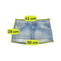 Benetton Jeans Y2K Light Wash Cotton Denim Mini Skirt (Repriced)