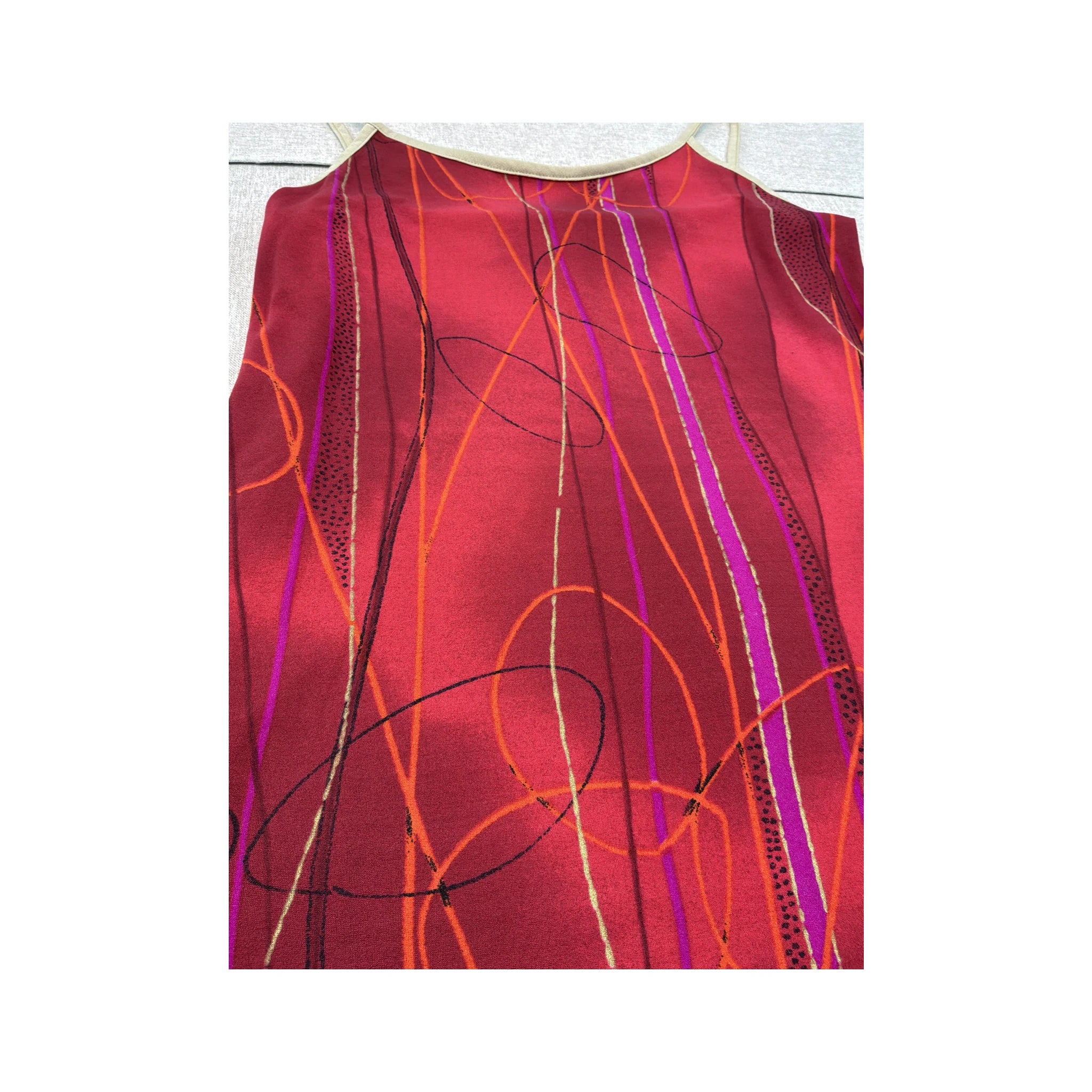 Abstract Print Spaghetti Strap Tank Top