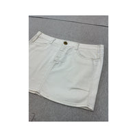 Guess White Cotton Stretch Denim Rhinestone Mini Skirt