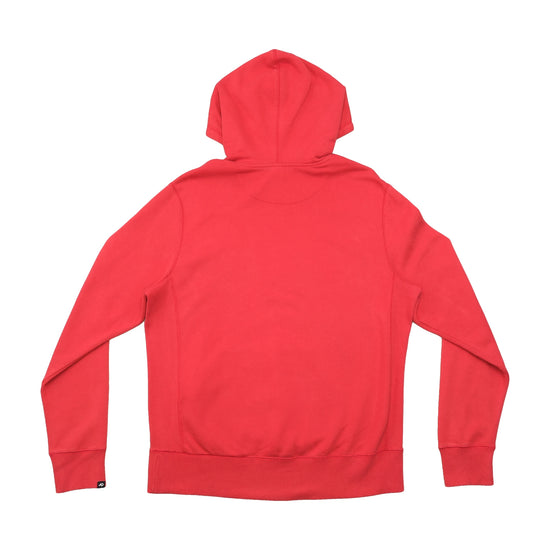 Nike Red Cotton Blend Embroidered Swoosh Pullover Hoodie Sweater