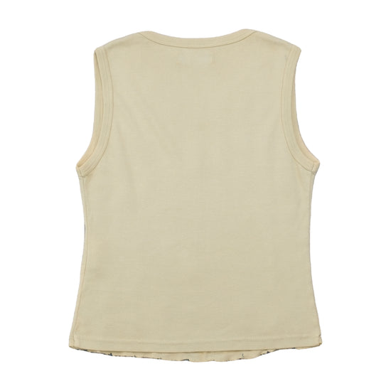 MET Shirting Ruffle Stripe Cotton Tank Top