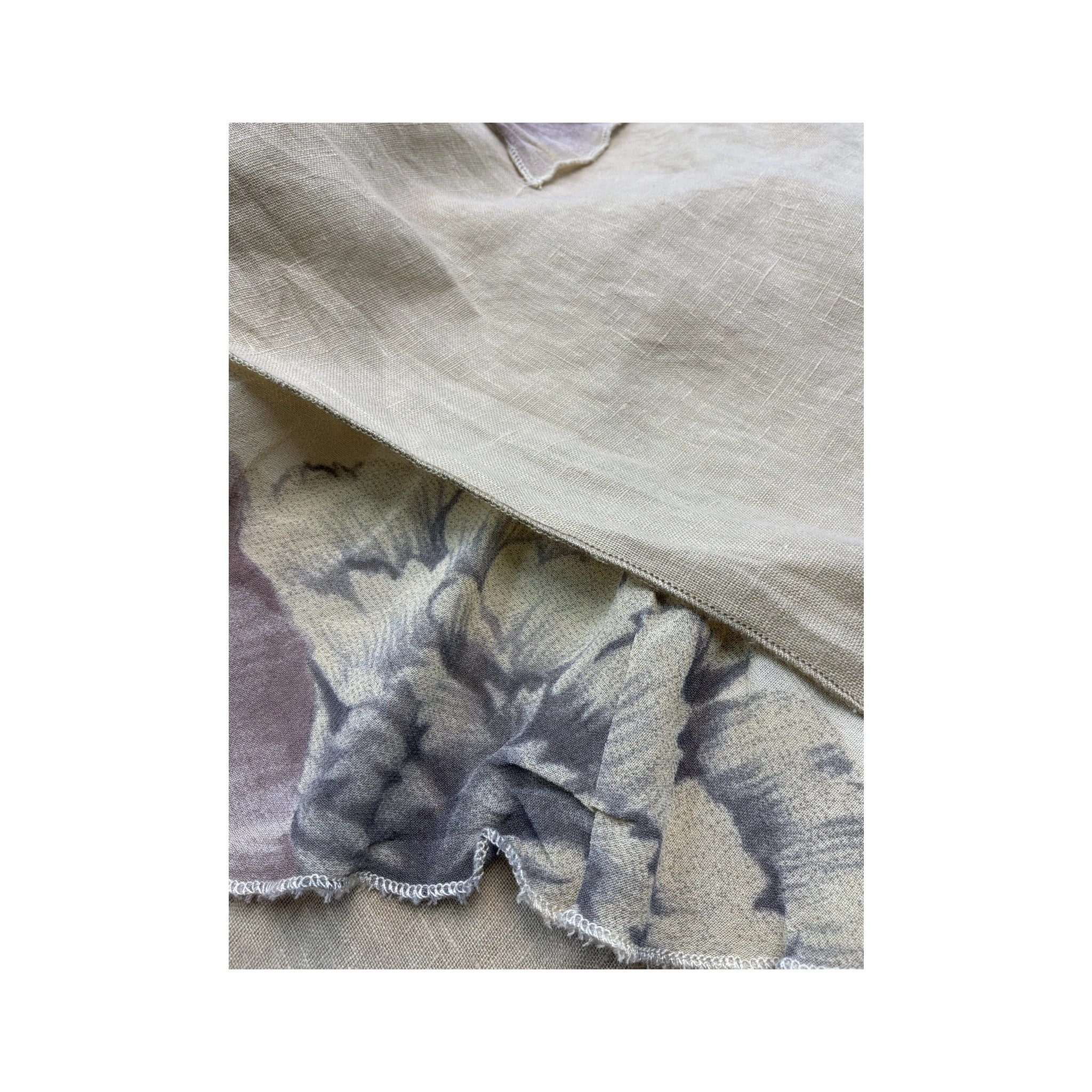 Italian Floral Handkerchief Hem Linen Viscose Skirt