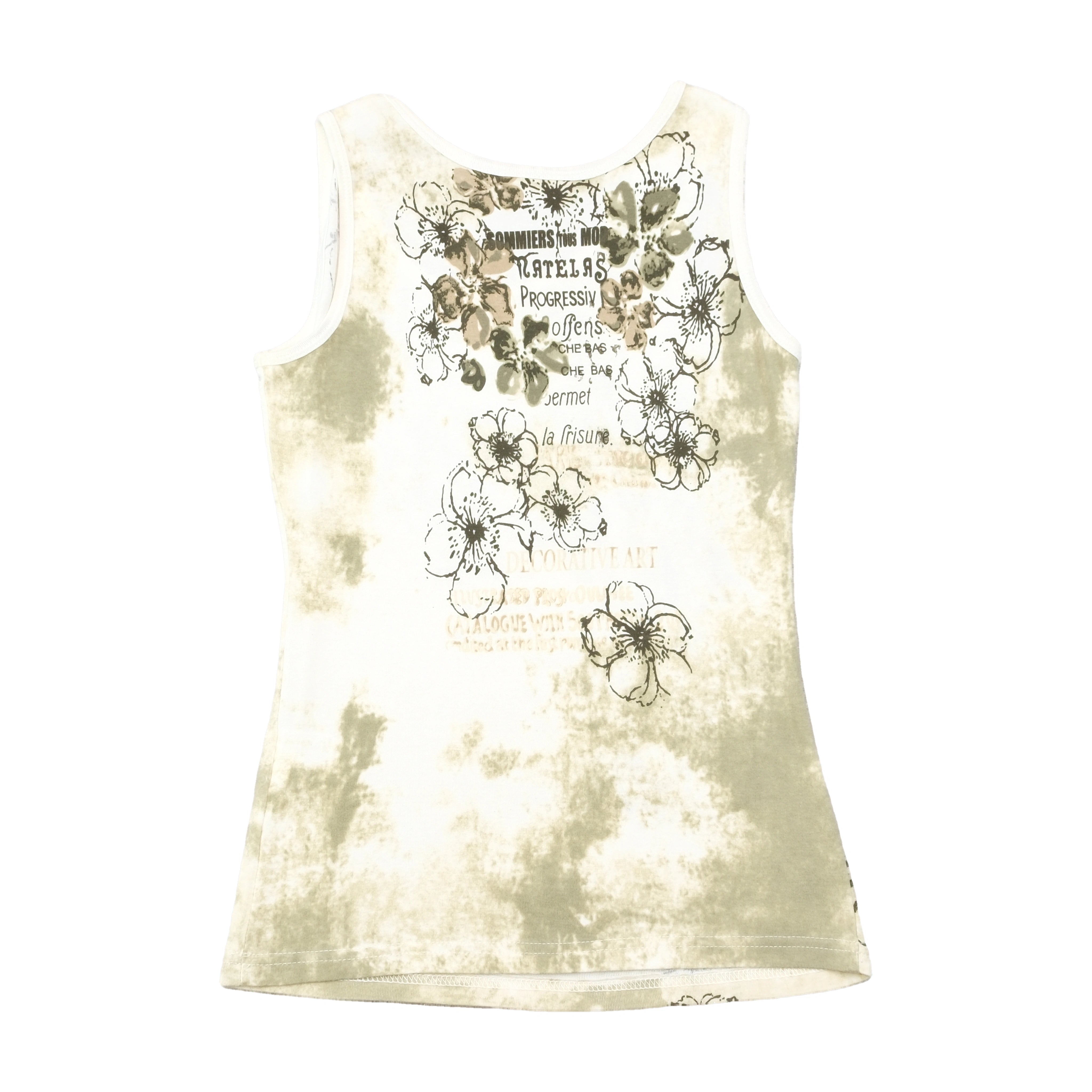 Yessica Floral Text Graphic Cotton Tank Top