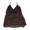 Top de alças Bluoltre floral com Acabamento em renda