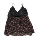 Top de alças Bluoltre floral com Acabamento em renda