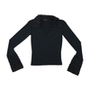 Bibiko Glitter Trim Bell Sleeve V-Neck Blouse