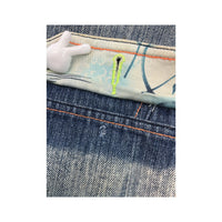 Last Girl Distressed Denim Mini Skirt
