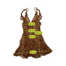 Alberta Ferretti Tortoiseshell Print Ring Strap Silk Chiffon Dress