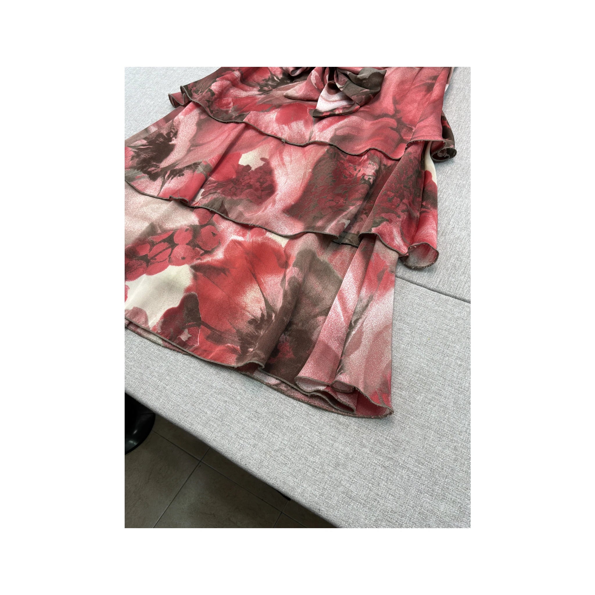 Le Group Woman Floral One Shoulder Ruffle Dress