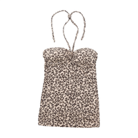 Tally Weijl Leopard Print Ruched Halter Blouse