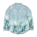 BIBA Blue Striped & Floral Print Button-Up Shirt