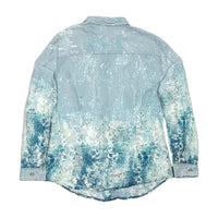 BIBA Blue Striped & Floral Print Button-Up Shirt
