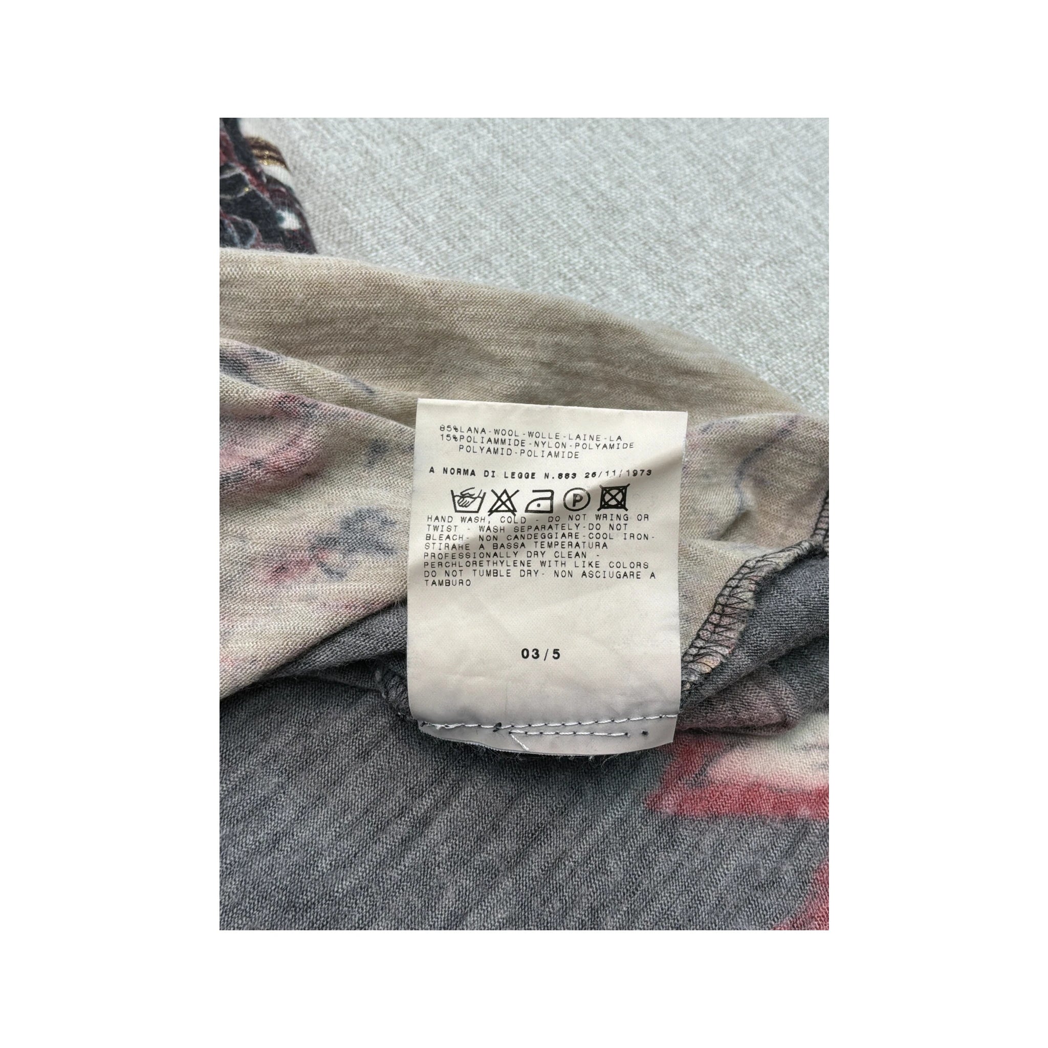 Just Cavalli Abstract Figure Print Wool Blend T-shirt