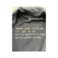 Armani Jeans Dark Wash Denim Zip Jacket with Logo Patches