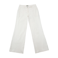 Crazy World by Biolife Vintage White Cotton Wide Leg Utility Pants