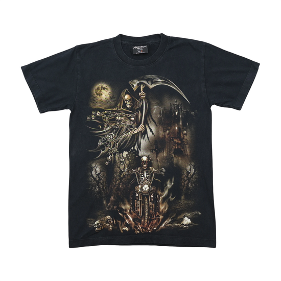 Tribal 100% Cotton Gothic Grim Reaper Biker Graphic Shirt