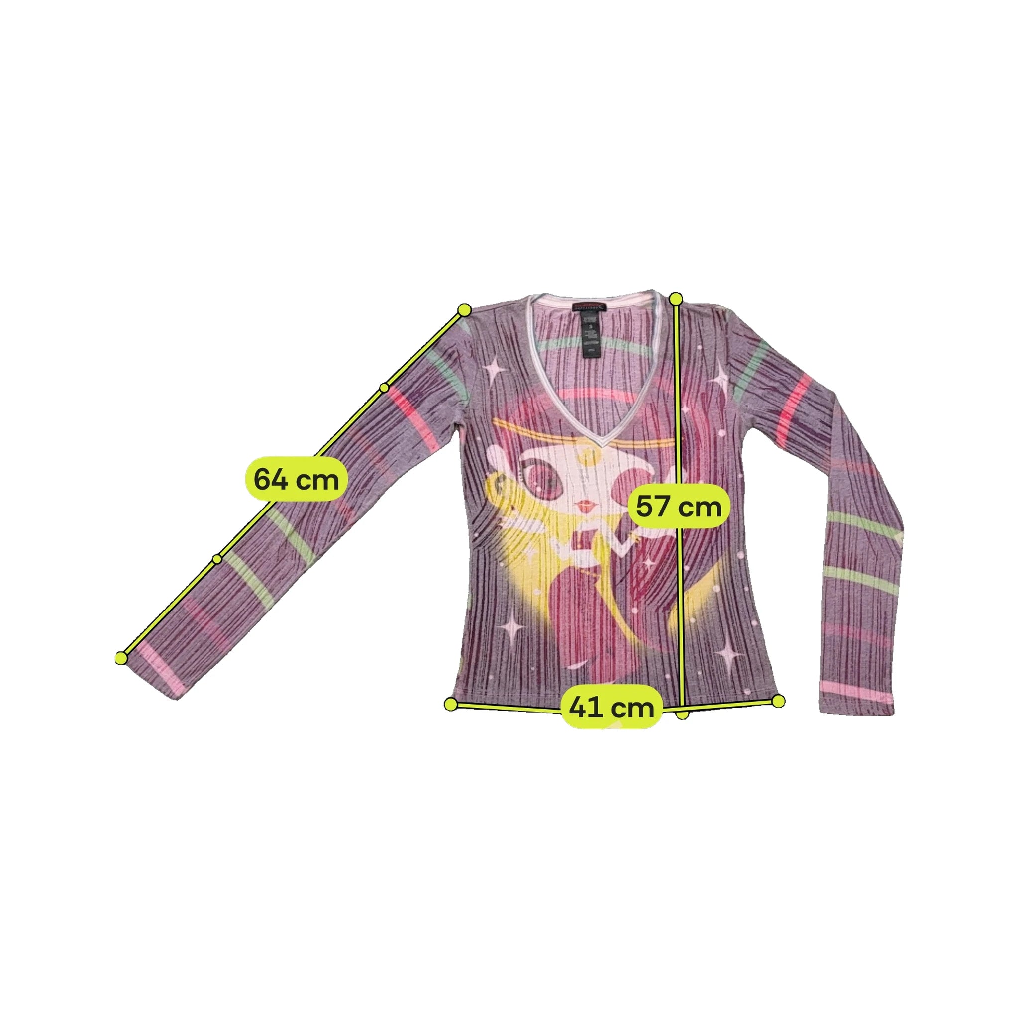 Custo Barcelona Graphic V-Neck Long Sleeve T-shirt