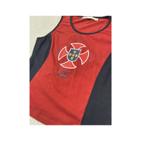 Americo Tavar Graphic Print Contrast Trim Baseball Tank T-shirt