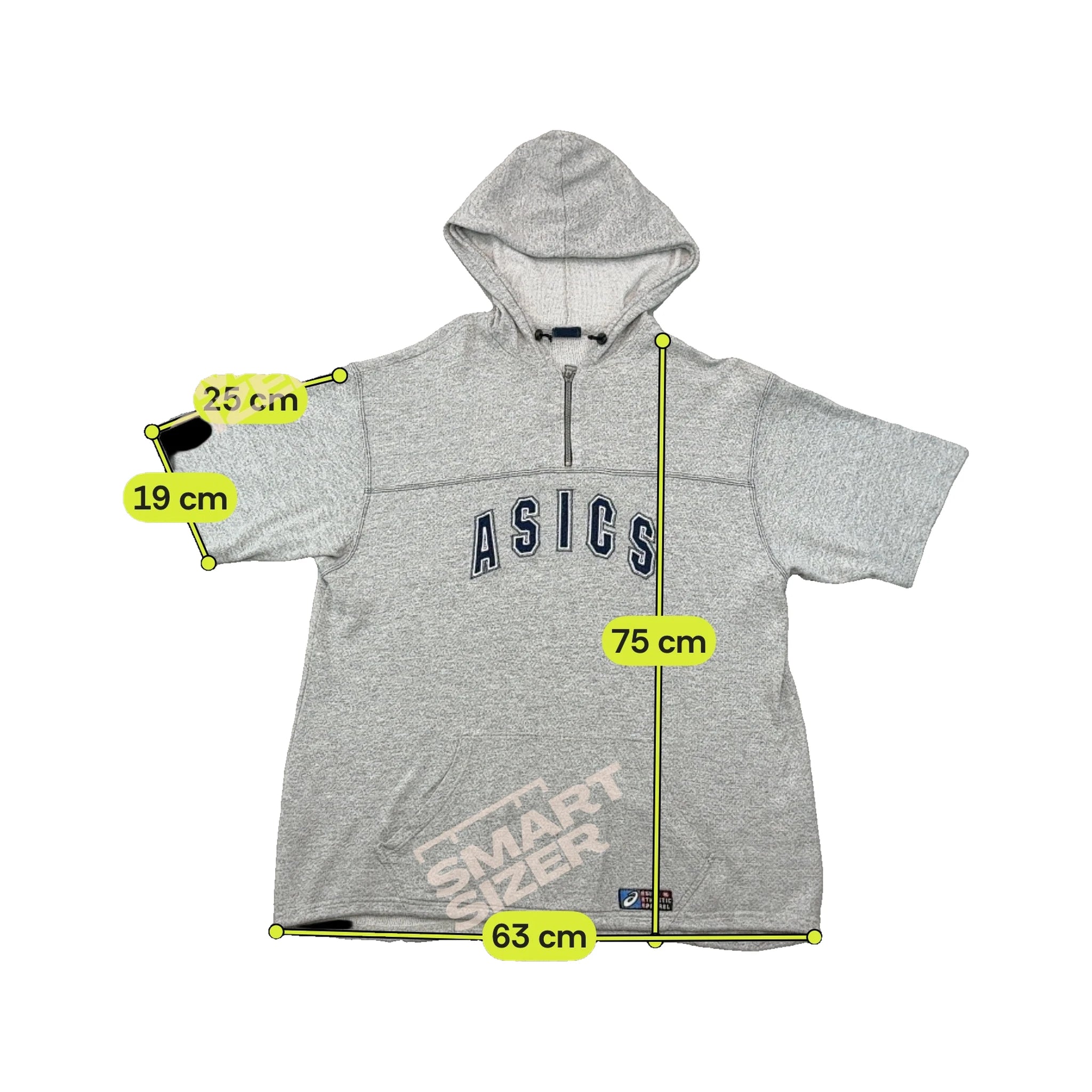 Polar com capuz ASICS vintage de Manga curta com Meio Fecho