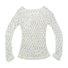 Open Knit Crochet V-Neck Sweater