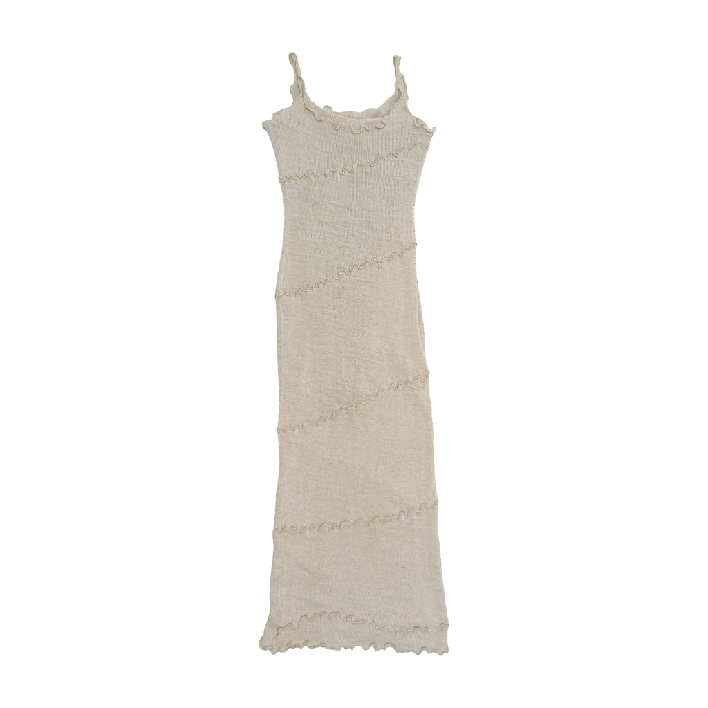 Americo Tavar Crochet Knit Slip Dress