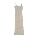 Americo Tavar Crochet Knit Slip Dress