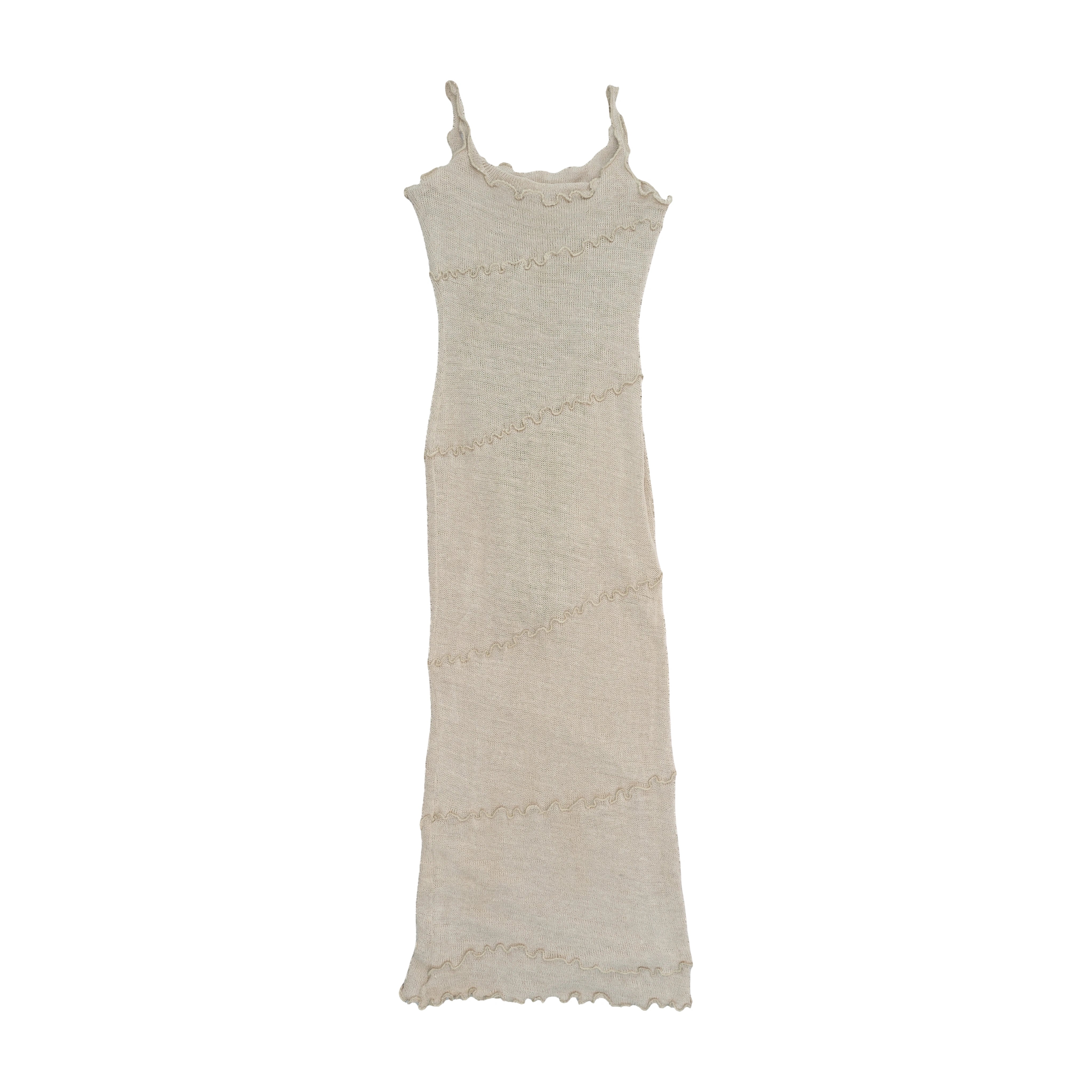 Americo Tavar Crochet Knit Slip Dress
