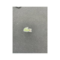 Lacoste Black Cotton Pique Fitted Polo