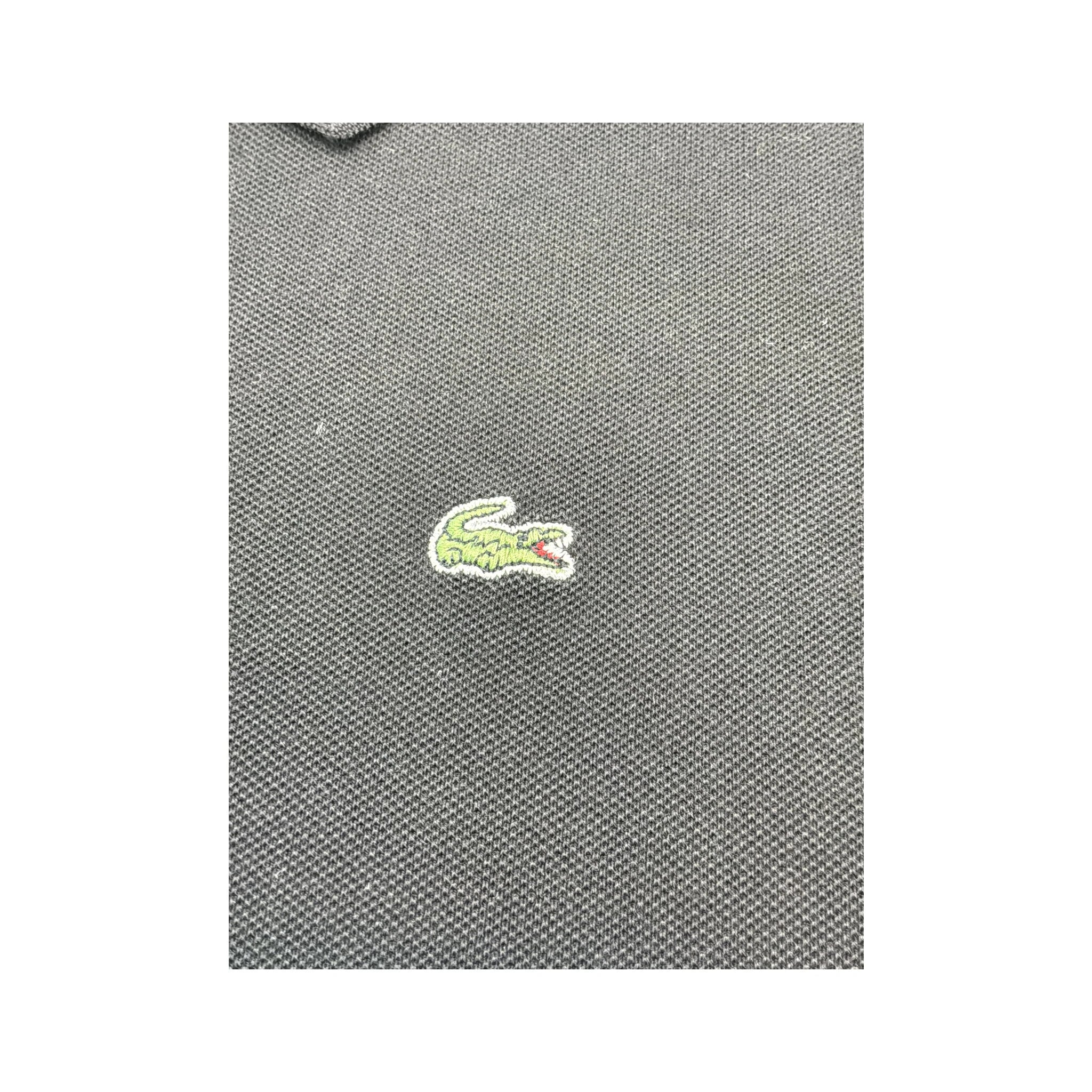 Lacoste Black Cotton Pique Fitted Polo