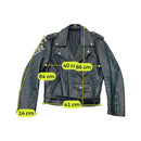 Vintage Black Leather Belted Moto Jacket