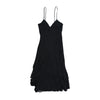 Asymmetrical Ruffled Layered Chiffon Spaghetti Strap Dress