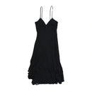 Asymmetrical Ruffled Layered Chiffon Spaghetti Strap Dress