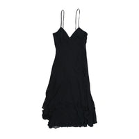 Asymmetrical Ruffled Layered Chiffon Spaghetti Strap Dress