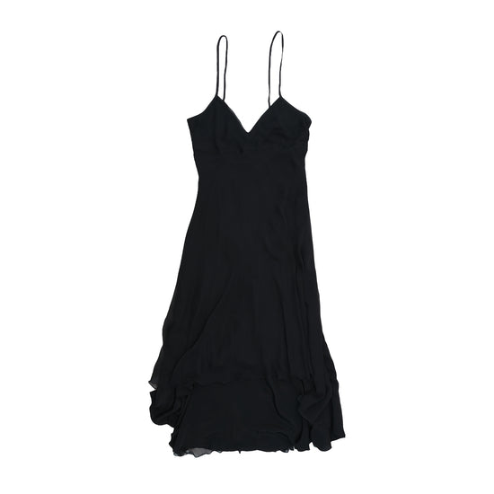 Asymmetrical Ruffled Layered Chiffon Spaghetti Strap Dress