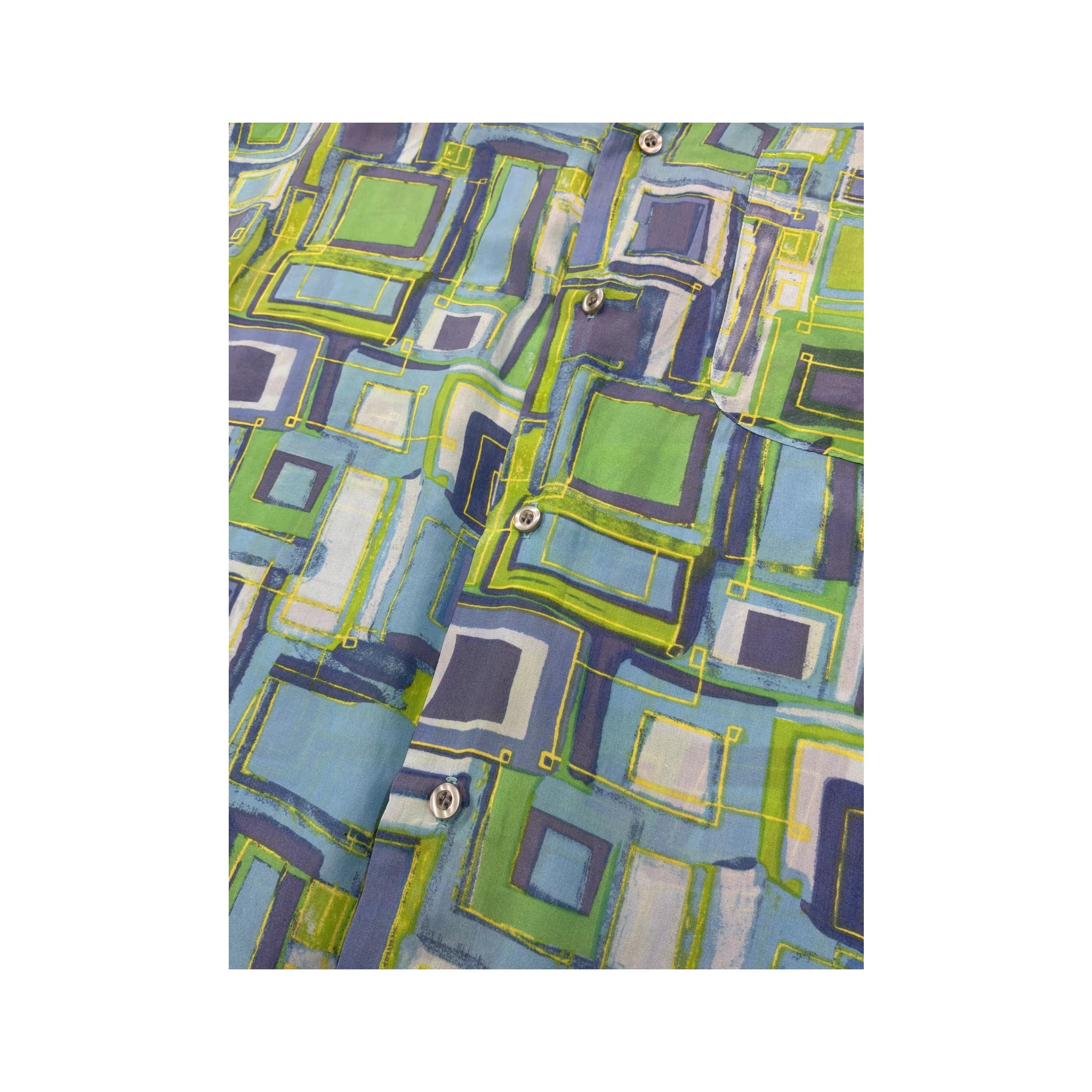 Kingfield Abstract Geometric Print Short Sleeve Button Up Shirt