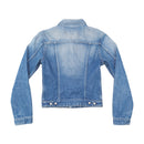 Diesel Distressed Light Wash Button-Up Denim Jacket