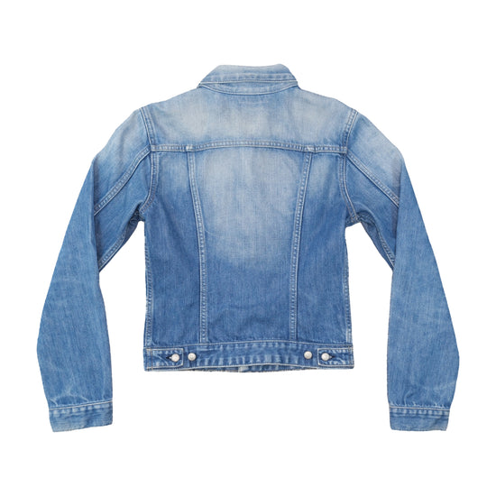 Diesel Distressed Light Wash Button-Up Denim Jacket